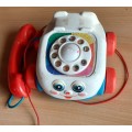 Fisher Price Mattel 1993 Pull Along Rotary Telephone Toy Classic Toddler Wheels