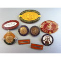 Union Membership (Old South African vintage) pin badges - a collection of 9