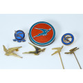 South African Airways vintage collection of pin badges