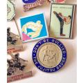 Judo, Jui Jitsu, Ninja, Sochin, and American Boxer pin badges (9 x badges)