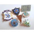 Maccabi pin badges. Judaica collection of rare Jewish Guild badges (7 x badges in total)