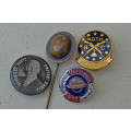 M.O.T.H. vintage pin badges x 3