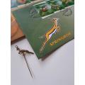 Springbok Rugby Emblem history First Day Covers postage stamps plus a Springbok 1960s pin badge