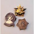 Arthur Murray Dance Studio 2 x pin badges circa 1960s and a SAFD (Dance) pin badge