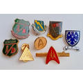 Vintage historic South African banks pin badges and Eskom pin badges