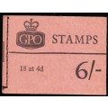 GB - QE   1966 -  6 SHILLING  COMPLETE  BOOKLET  - FINE MINT ITEM   R1400+