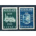 NETHERLANDS  1939  -   Anniversary of the Railway FULL  SET   -  MINT