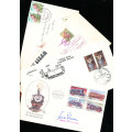 SA RAILWAYS    - 4 x COMMEMORATIVE  COVERS  -  1  SIGNED