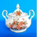 Royal Albert " Centennial Rose " Two Handled Lidded Sugar Bowl - Made In England