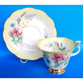 Royal Albert " Floral Harlequin " Yellow Duo Pattern # 4376 - Made In England