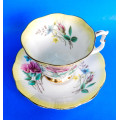 Royal Albert " Floral Harlequin " Yellow Duo Pattern # 4376 - Made In England