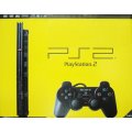 PS2 BLACK SLIM CONSOLE PAL MODEL SCPH-77004 WITH CONTROLLER BUNDLE / AS NEW (BOXED) / BID TO WIN