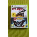 XBOX 360 PURE & LEGO BATMAN THE VIDEOGAME BUNDLE / ORIGINAL PRODUCT / BID TO WIN