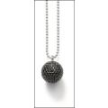Authentic THOMAS SABO Large black disco ball and  925 sterling silver chain