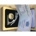 2002 Special Launch Set  "De Wildt" Cheetah with sterling silver cheetah 1oz 24crt Gold Mintage 250