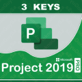 Microsoft Projects 2019 Pro Project - 3 x KEYS