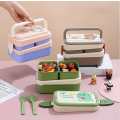 BURRAAQ TRADING 1pc Cartoon Double-Layer Lunch Box  Container