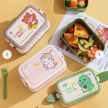 BURRAAQ TRADING 1pc Cartoon Double-Layer Lunch Box  Container