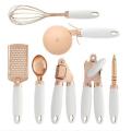 Burraaq Trading Copper Coated 7 Pieces Prof Kitchen Utensil Set Stainless Steel Kitchen Gadget