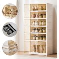 Foldable Shoe Rack Organizer For Closet 12-24 Pairs Plastic Collapsible Shoes