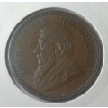 1892 PRESIDENT KRUGER SERIES BRONZE ONE PENNY