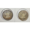 1974 R1 50th Anneversary-Pretoria Mint .800 Silver (two coins)