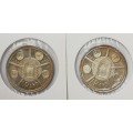 1974 R1 50th Anneversary-Pretoria Mint .800 Silver (two coins)