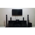 TELEFUNKEN 48"INCH TV FHD LED WITH 5.1 HOME THT-906 HDMI THEATER SYSTEM & TV UNIT BLACK