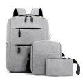 15 Inch Laptop Backpack Casual School Bag with External Charging USB Port + 2 Small Bags
