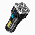 LED 4 Core USB Strong Light Long Shot Super Bright Flashlight Search Light