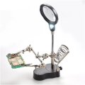 Digital Equipment Repair Tool. Magnifying Glass With Soldering Station