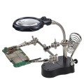 Digital Equipment Repair Tool. Magnifying Glass With Soldering Station