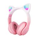 RGB Gradient Color Stereo Bluetooth Cat Ear Wireless Headphones