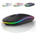 USB Rechargeable RGB 2.4Ghz Matte Wireless Bluetooth Slim Mouse