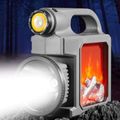 Solar High-Power Outdoor Long-Range Handheld Lamp Red Light Flame Lamp + Mobile Power Supply