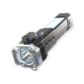 USB Rechargeable Super Bright LED Flashlight With Safety Hammer + Magnetic Function
