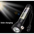 Solar Dual USB Charging Strong Light Aluminum Alloy Multifunctional Powerful Flashlight