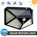 100 LED Outdoor Solar Wall Light Garden Light PIR Human Body Sensor Lighting Wall Light