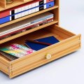 Wooden File Rack DIY File Folder Storage Box Wooden Desktop Storage Multi-Layer File Tray