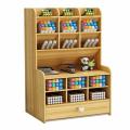 Multifunctional Wooden Storage Rack Desk Storage Piece, Large Capacity Pen Holder