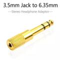 Audio Stereo Adapter Gold Audio Adapter Stereo 6.35 Male to 3.5 Female Jack Plug
