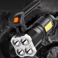 Portable Multi-Function Rechargeable Flashlight Home Outdoor Patrol 4LED Flashlight