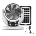 6Inch Desk Fan Solar Fan Rechargeable FanWith Solar Panel USB