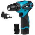 Cordless Drill For Wood Metal With 2 x 12V 4500mah Batteries