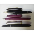 Selection of 3 vintage fountain pens 1 bid takes all3 pens