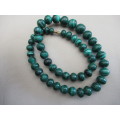 Stunning Authentic Malachite neckiace  52 Hand polished round beads 47 cm