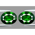 HPJ REF. POINT: EXTREMELY RARE 3.55 CT VS SIBERIAN CHROME DIOPSIDE PAIR.