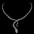 ARISTOCRACY AFRIQUE COLLECTION: COBRA NECKLACE IN 925 SILVER WITH SAPPHIRE AND MARCASITE