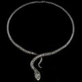 ARISTOCRACY AFRIQUE COLLECTION: COBRA NECKLACE IN 925 SILVER WITH SAPPHIRE AND MARCASITE