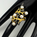 AFRIQUE COLLECTION: HANDMADE 925 SILVER 14K GOLD AND BLACK RHODIUM PLATED